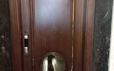 خرید درب تمام چوب راش قاب تونیک با رنگ پلی اورتان گردویی مات