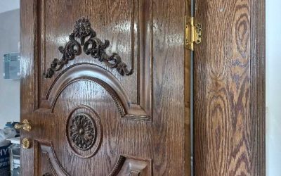 نمونه کار درب تمام چوب بلوط موج برجسته سبک کلاسیک