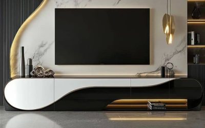 راهنمای کامل طراحی میز تلویزیون دیواری و دیوار TV با ترمووال و کاورهای مدرن چوبی